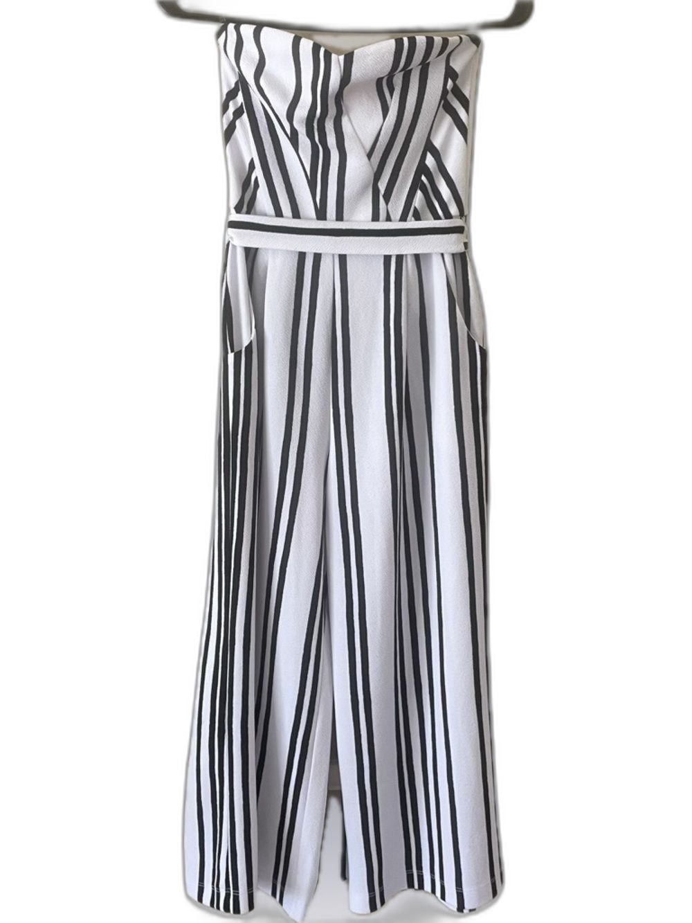 Stiletto's tube top strapless jumpsuit striped. Size small.